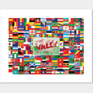 Wales vintage style retro souvenir Posters and Art